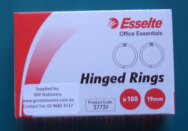 Esselte 37739 #7 19mm Hinged Rings Box 100.